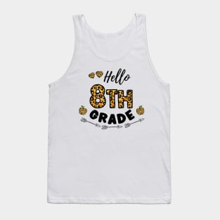 Hello 8th Grade Leopard Back To School Tank Top